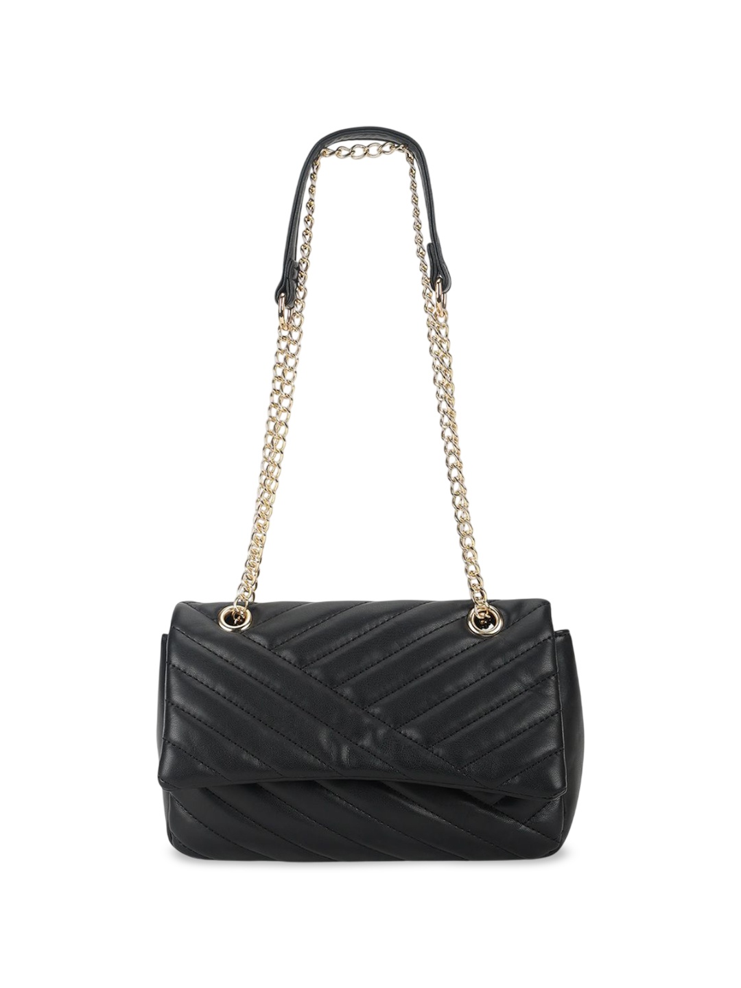 

Fastrack Textured PU Structured Sling Bag with Quilted, Black