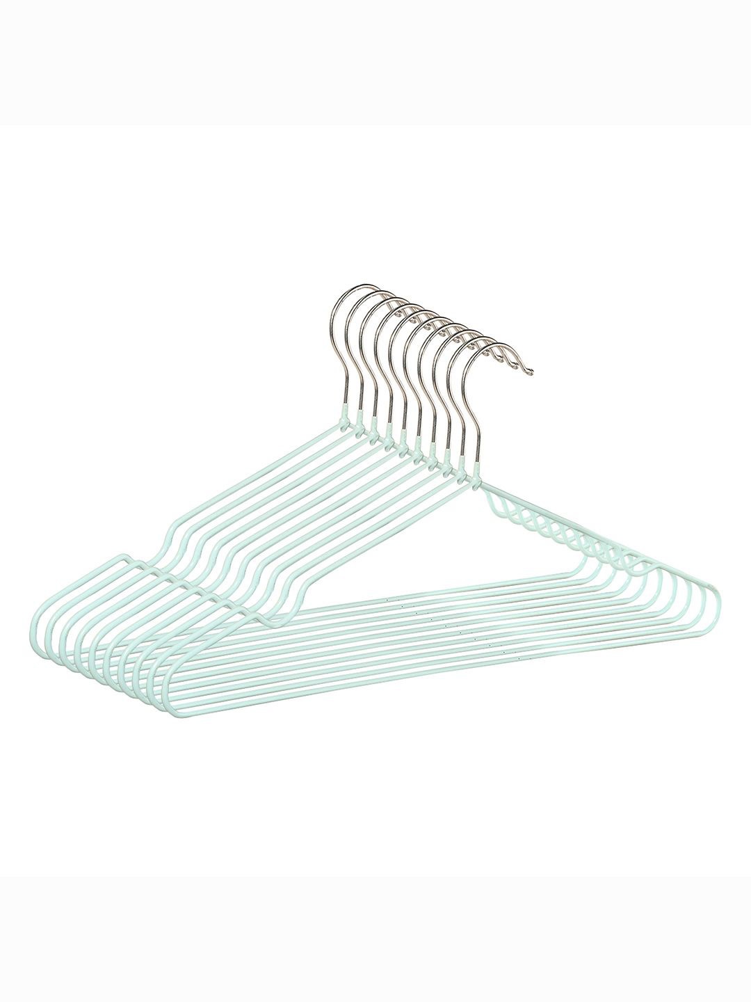 

Kuber Industries 10 Pcs Multipurpose Cloth Hangers For Wardrobe, Green