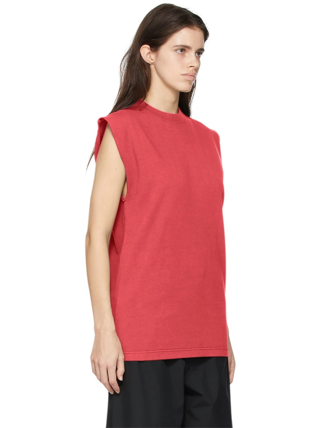 

NOTWILD Women Solid Round Neck Cotton T-shirt, Red