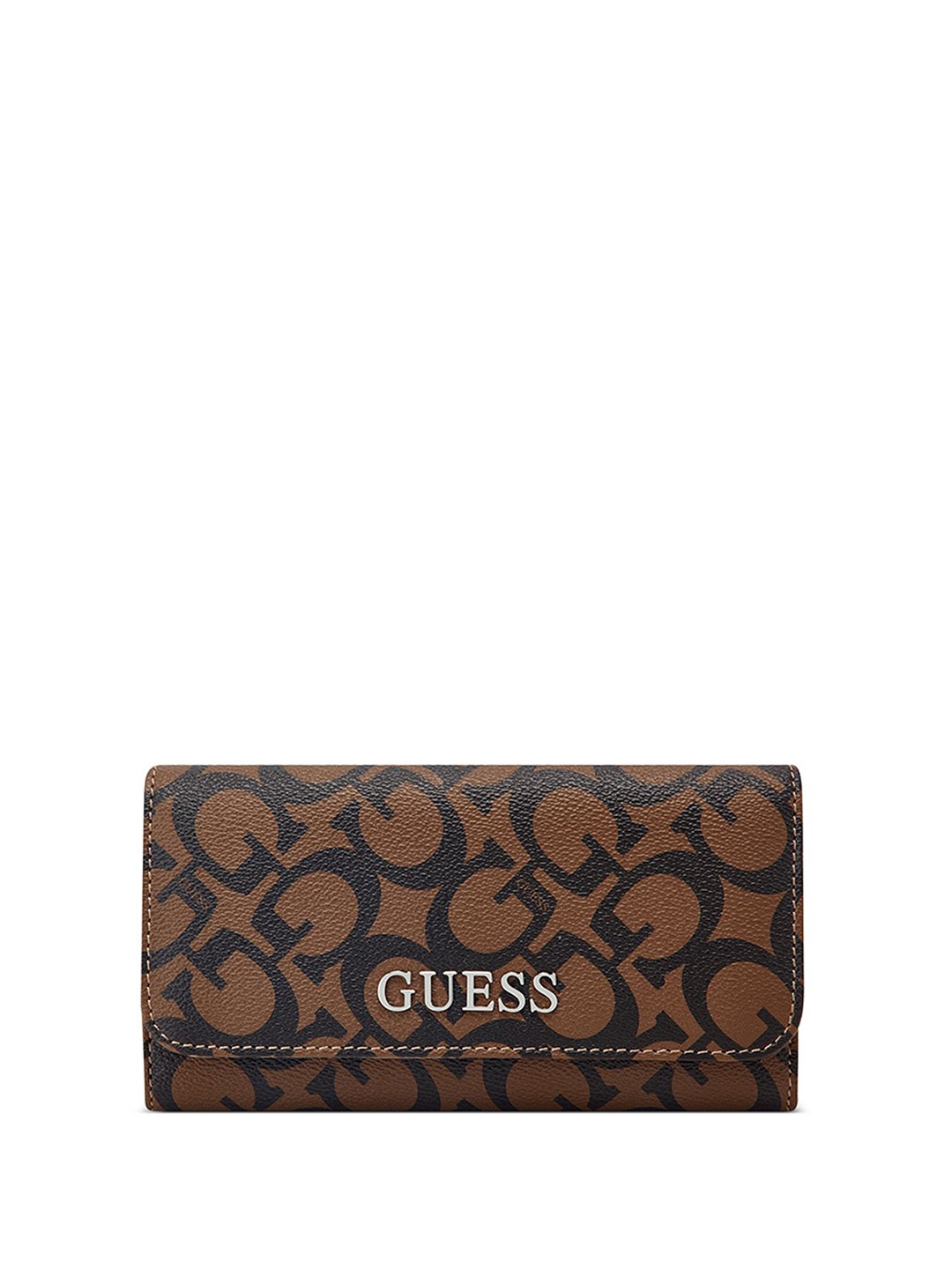 

GUESS Women Printed Three Fold Wallet, Brown