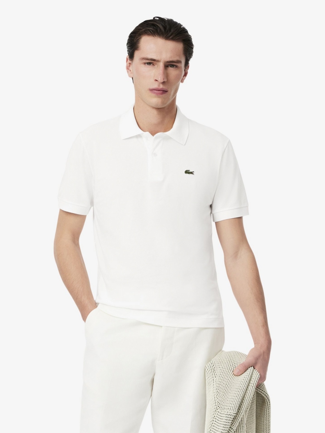 

Lacoste Men Polo Collar Applique T-shirt, White