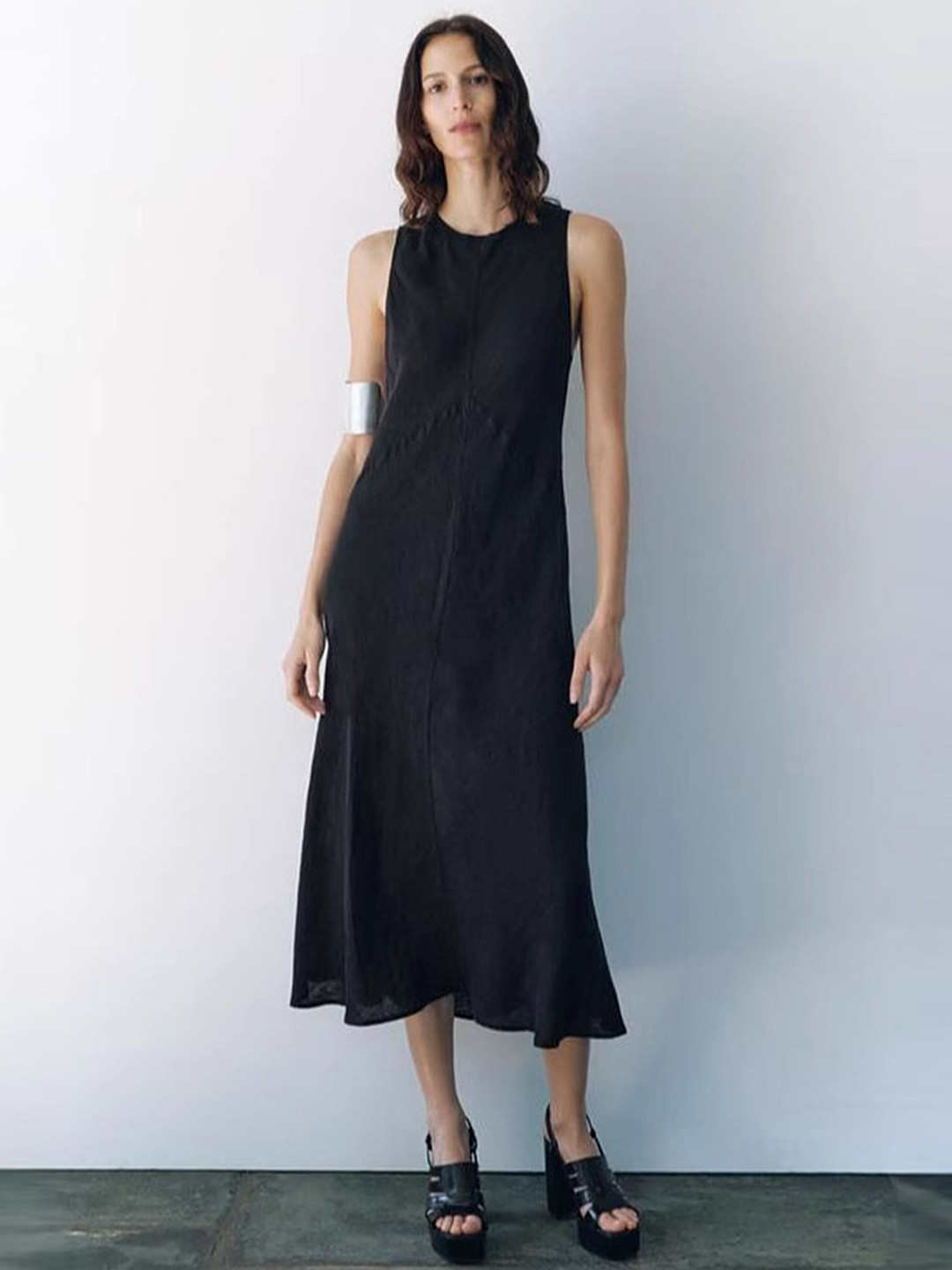 

LULU & SKY A-Line Midi Dress, Black