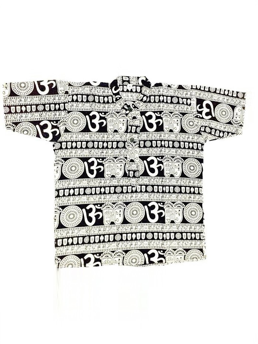 

PK HUB Boys Printed Mandarin Collar T-shirt, Black