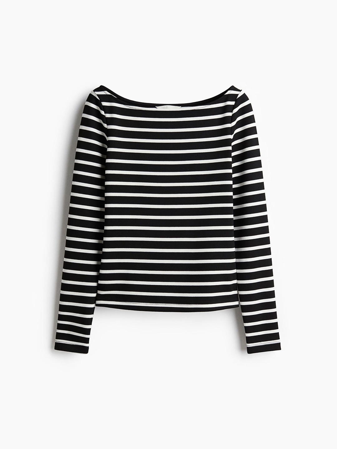 

H&M Boat-Neck Top, Black