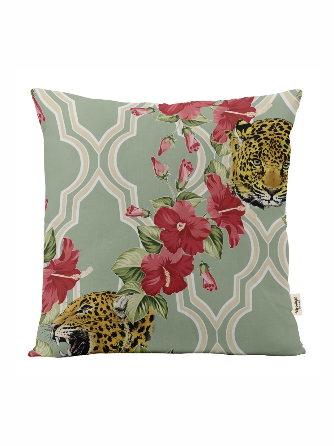 

Vargottam Green Set of 5 Floral Square Cushion Covers