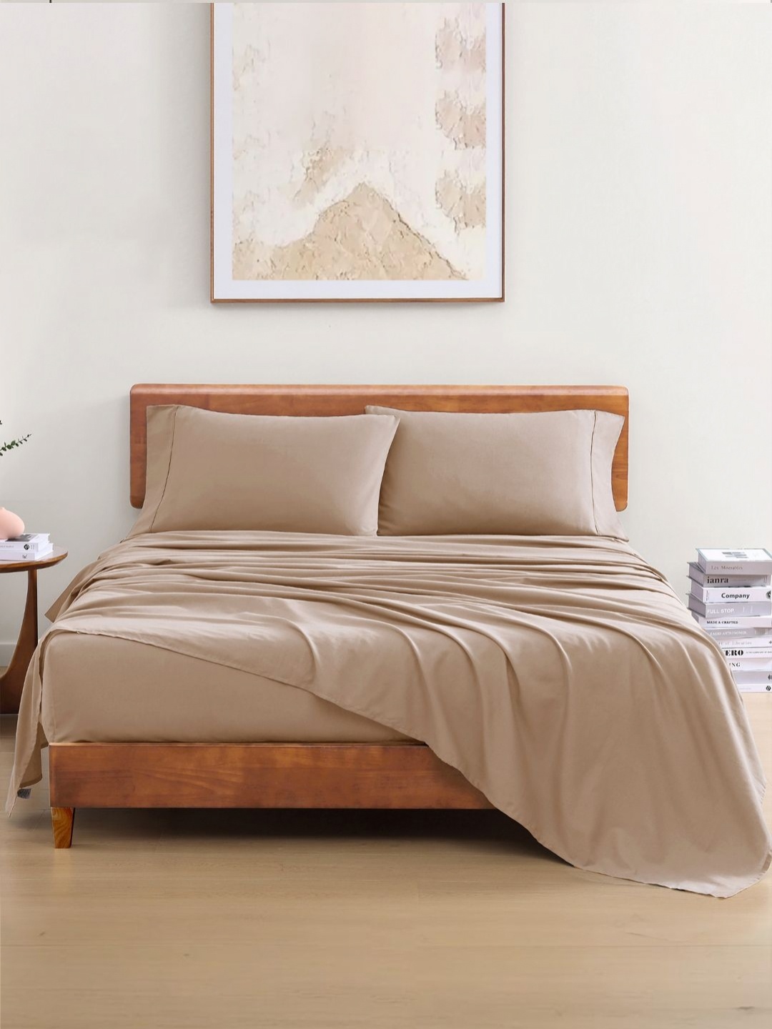 

LANE LINEN Grey 144 TC Single Bedsheet with 1 Pillow Covers