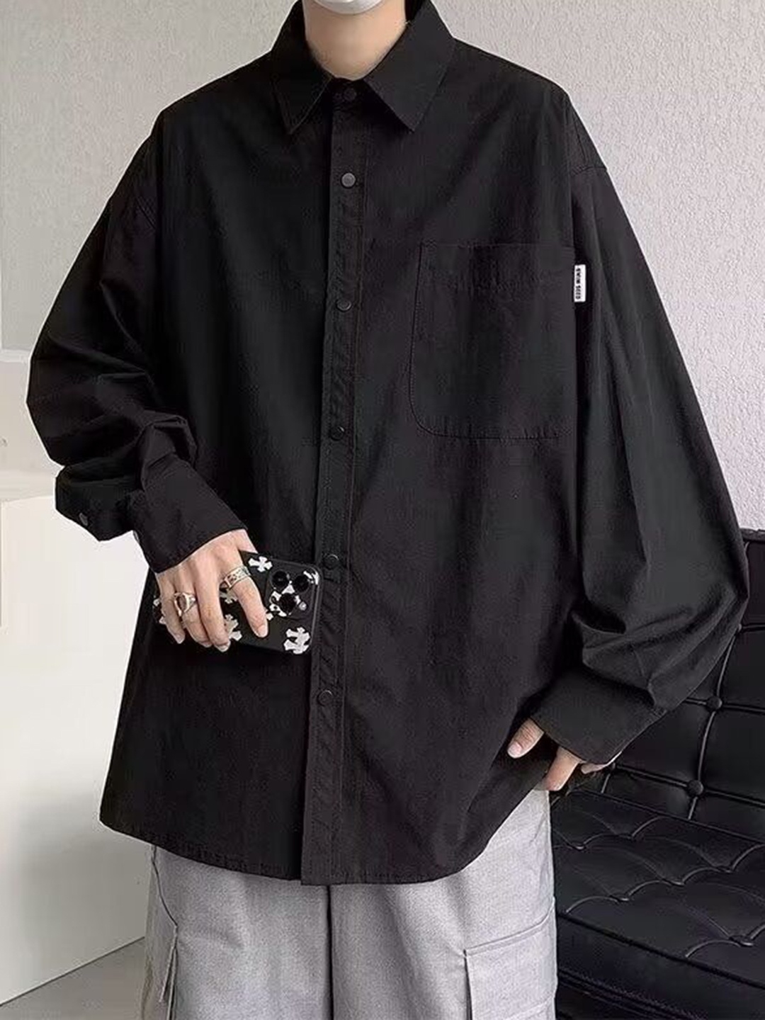 

StyleCast Men Opaque Casual Shirt, Black