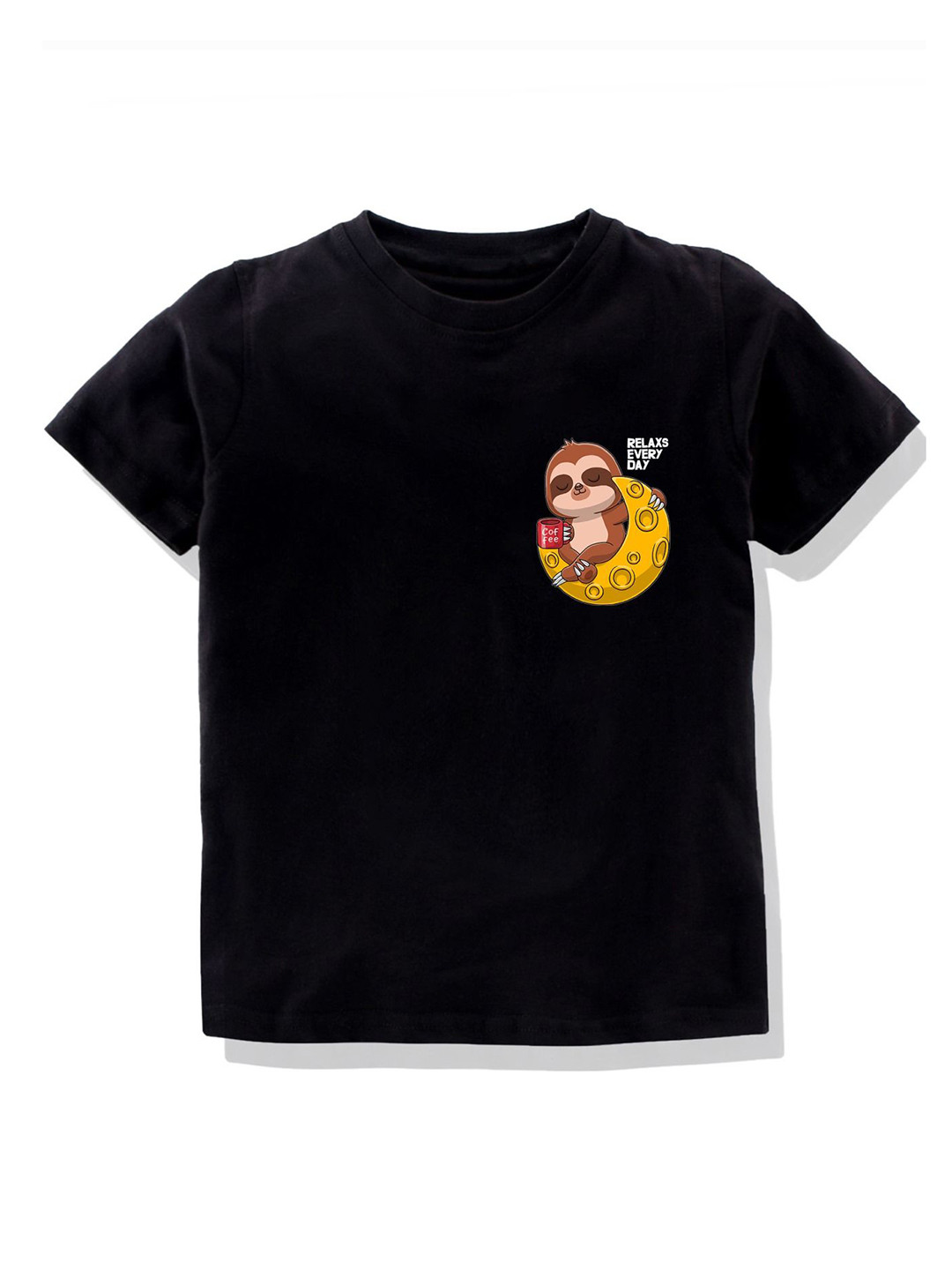 

KAVEE Boys Bio Finish Graphic Printed Round Neck Cotton T-shirt, Black