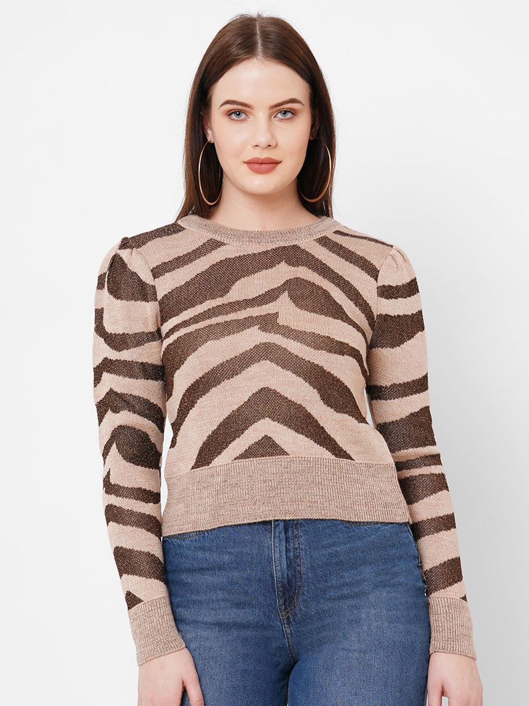 

Kraus Jeans Women Printed Pullover, Beige