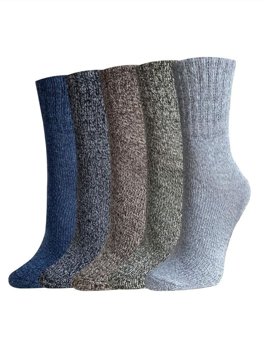 

EL REGALO Unisex Pack Of 5 Calf Length Socks, Blue