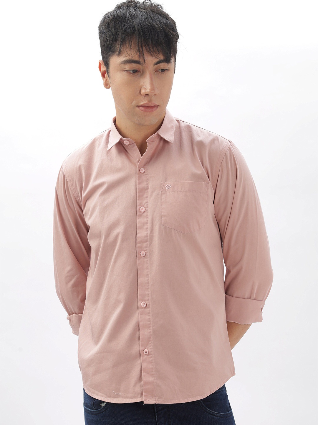 

BS BLUE SQUAD Men Slim Fit Opaque Casual Shirt, Pink