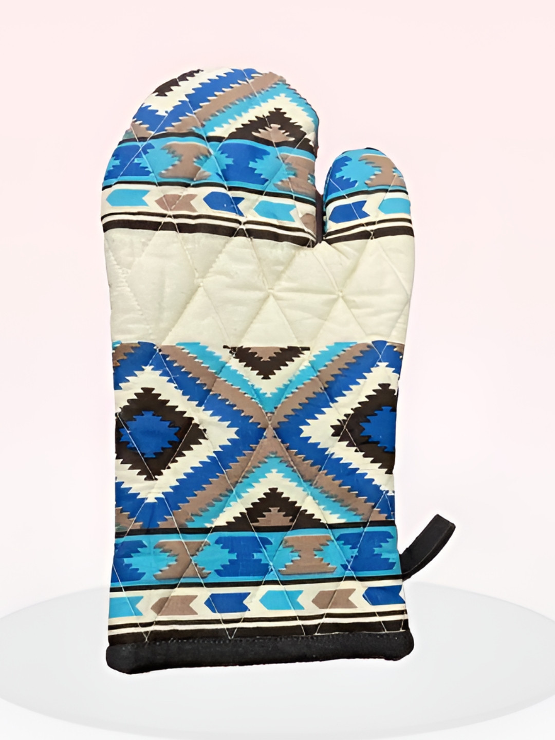 

SAJAVAT White & Blue Printed Pure Cotton Oven Glove