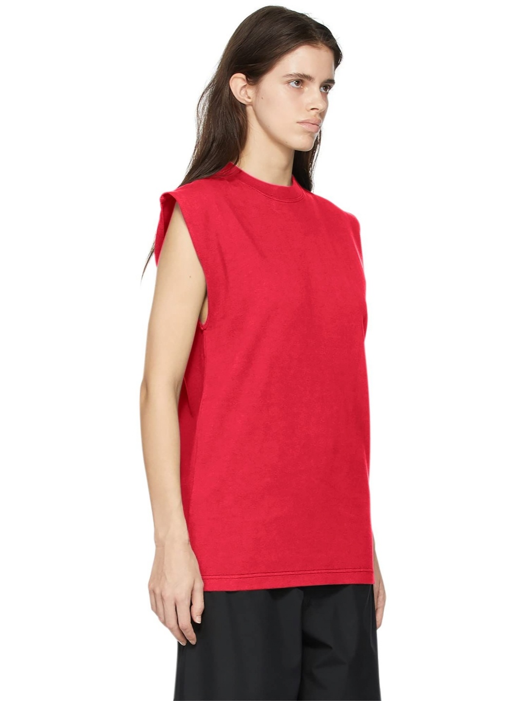 

NOTWILD Women Solid Round Neck Cotton T-shirt, Red