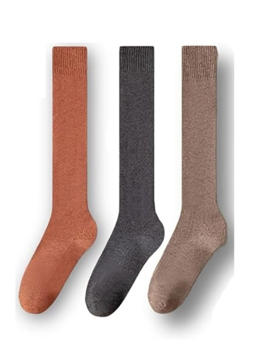 

EL REGALO Women Pack Of 3 Knee Length Socks, Brown