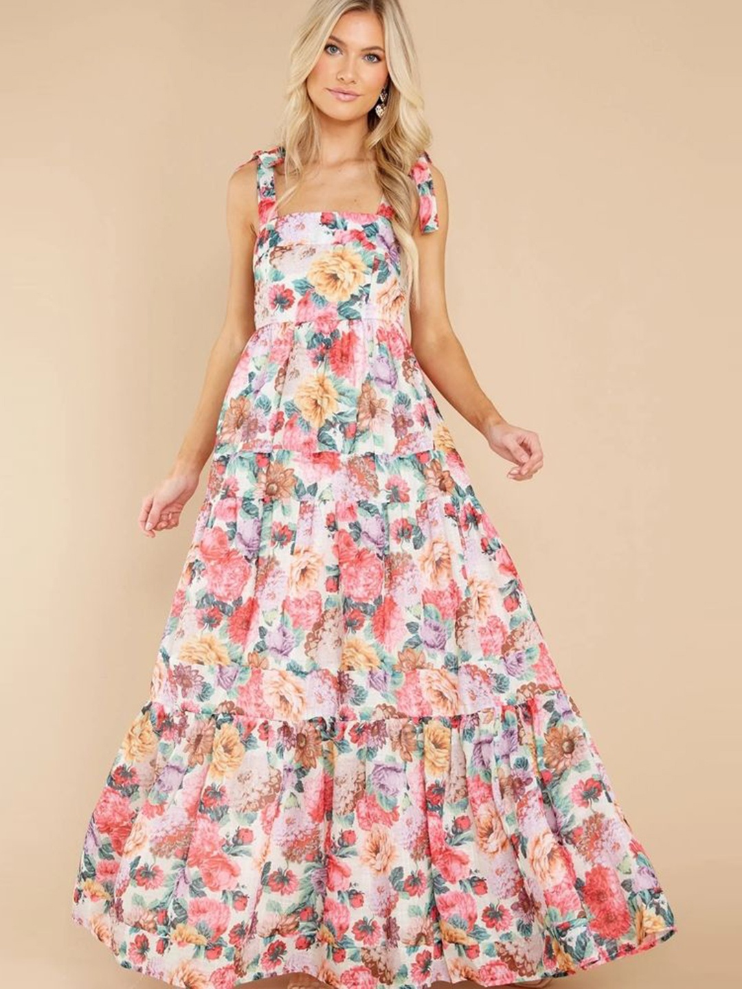 

LULU & SKY Women Floral Print Maxi Dress, Multi