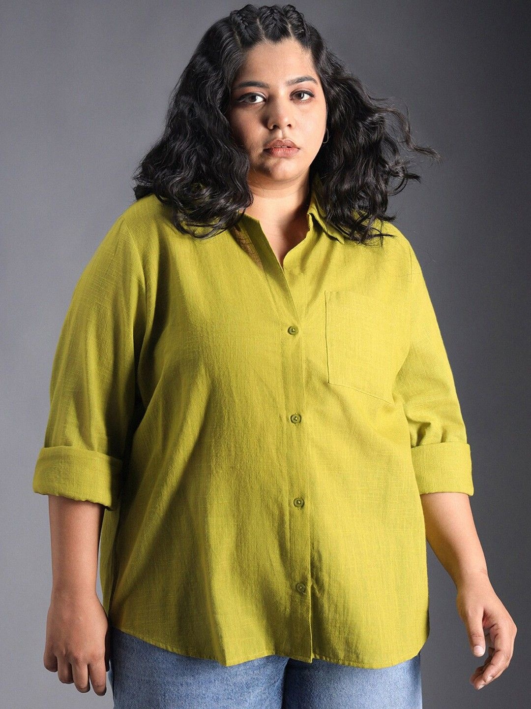 

NANCHI Women Classic Opaque Casual Shirt, Green