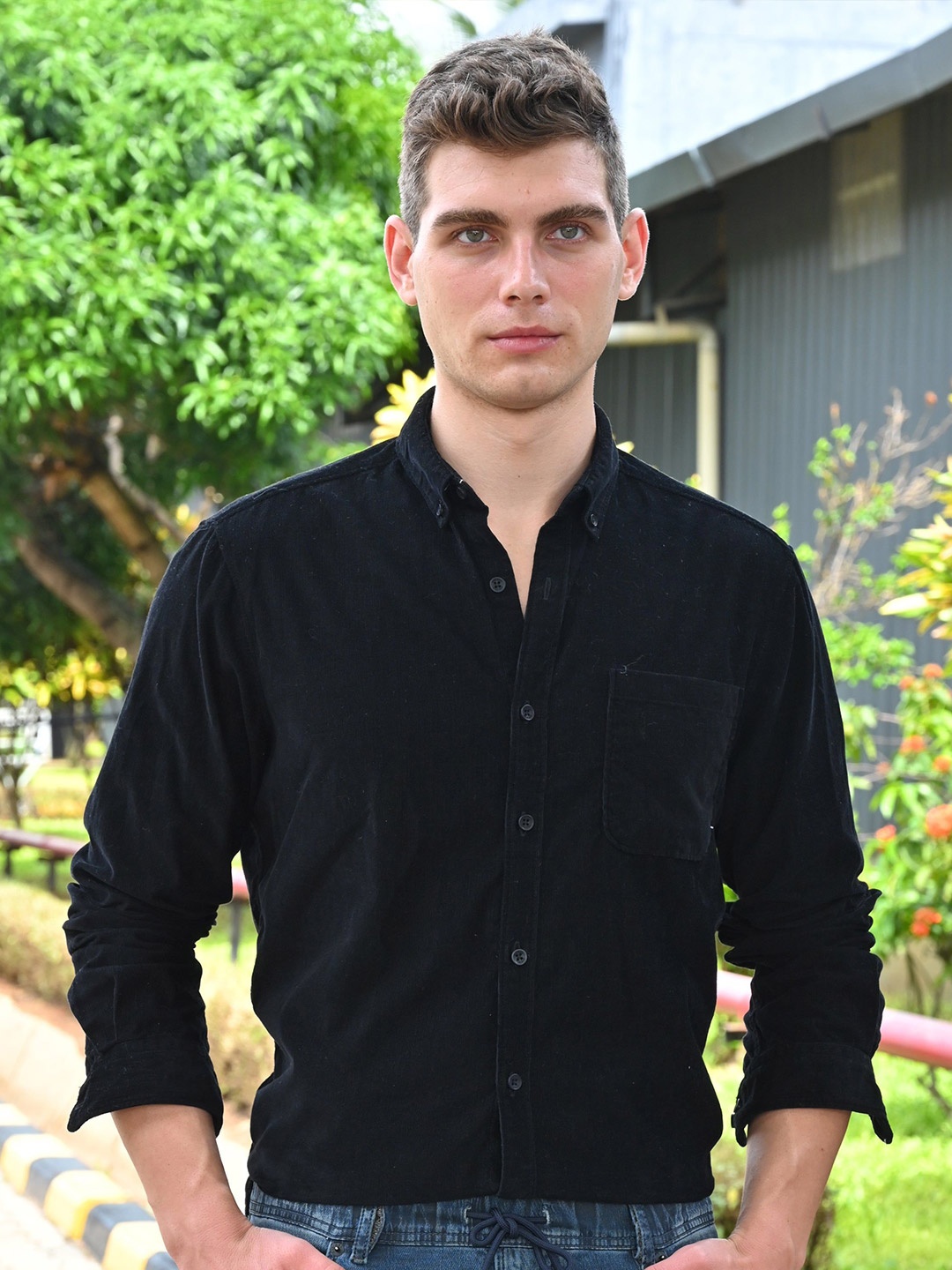 

POE Men Freedom - Soft Corduroy Shirt - Dk Grey, Black