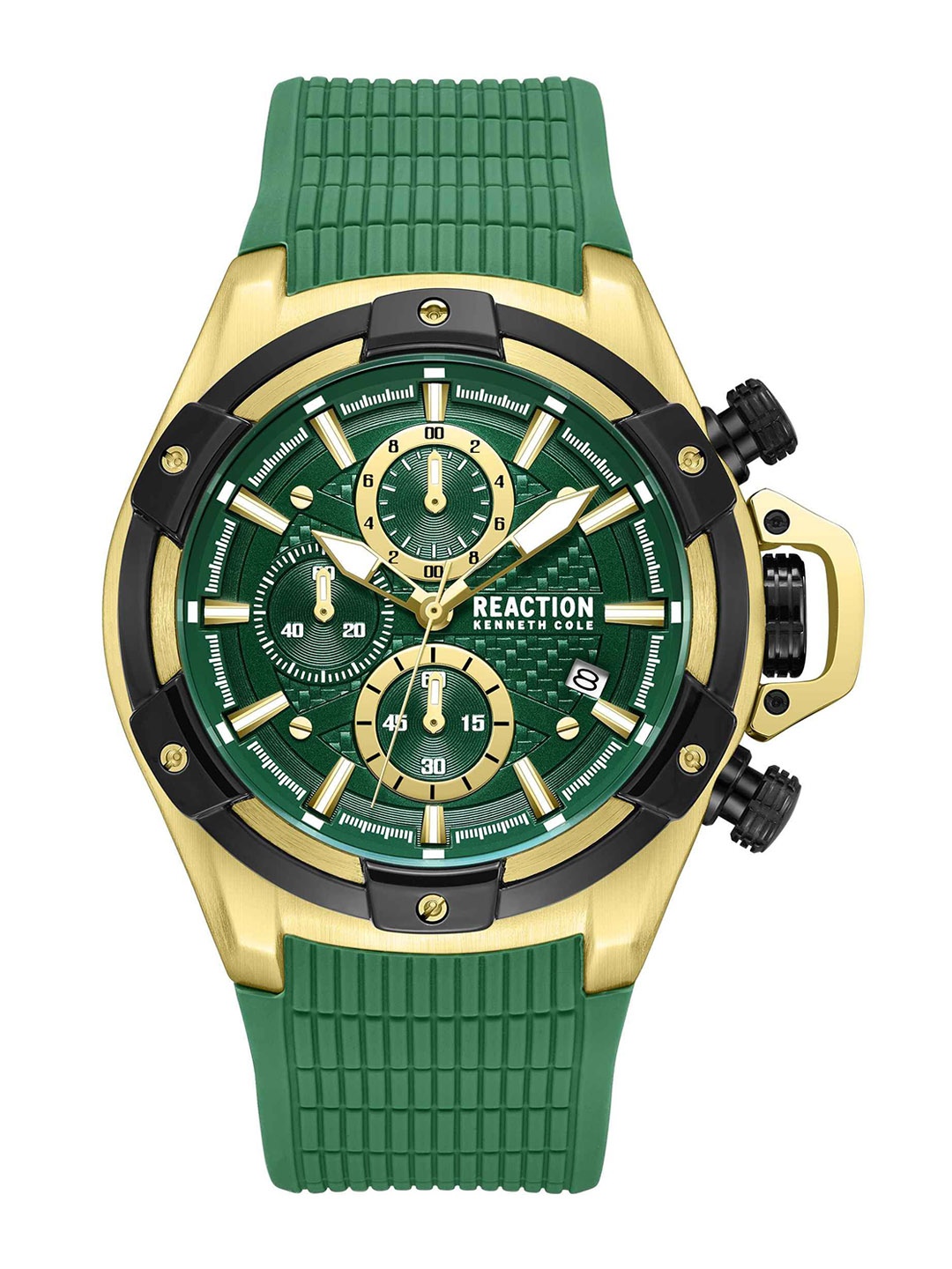 

REACTION KENNETH COLE Men Dial & Textured Straps Analogue Watch KRWGO0070202, Green