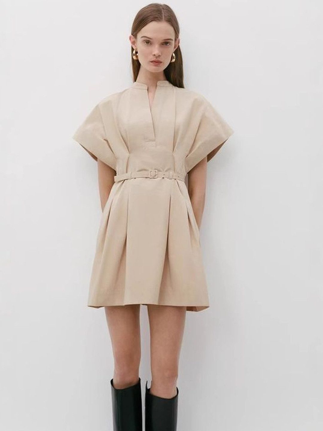 

LULU & SKY Fit & Flare Mini Dress, Khaki