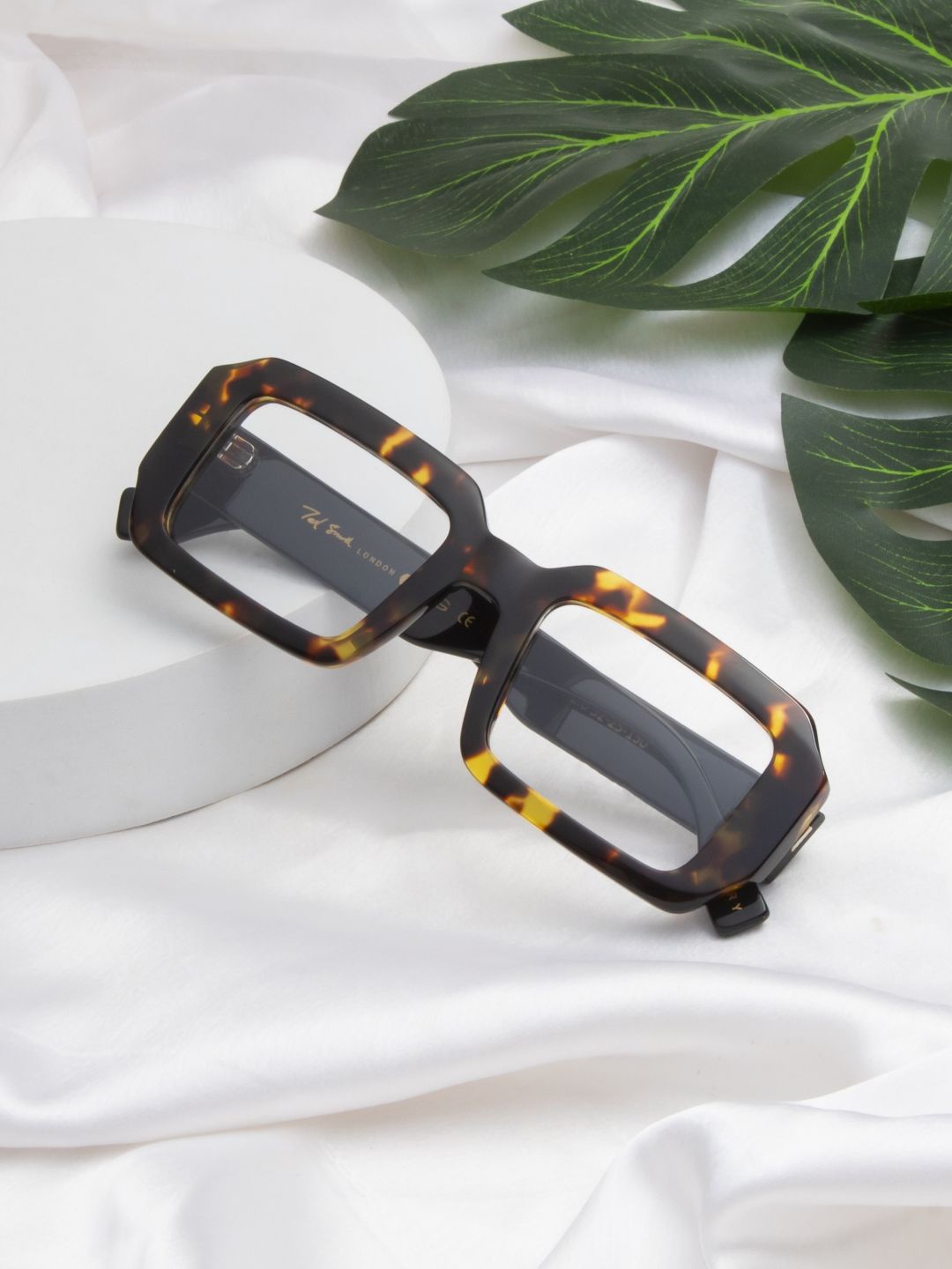 

Ted Smith Unisex Abstract Square Premium Acetate Frames, Brown