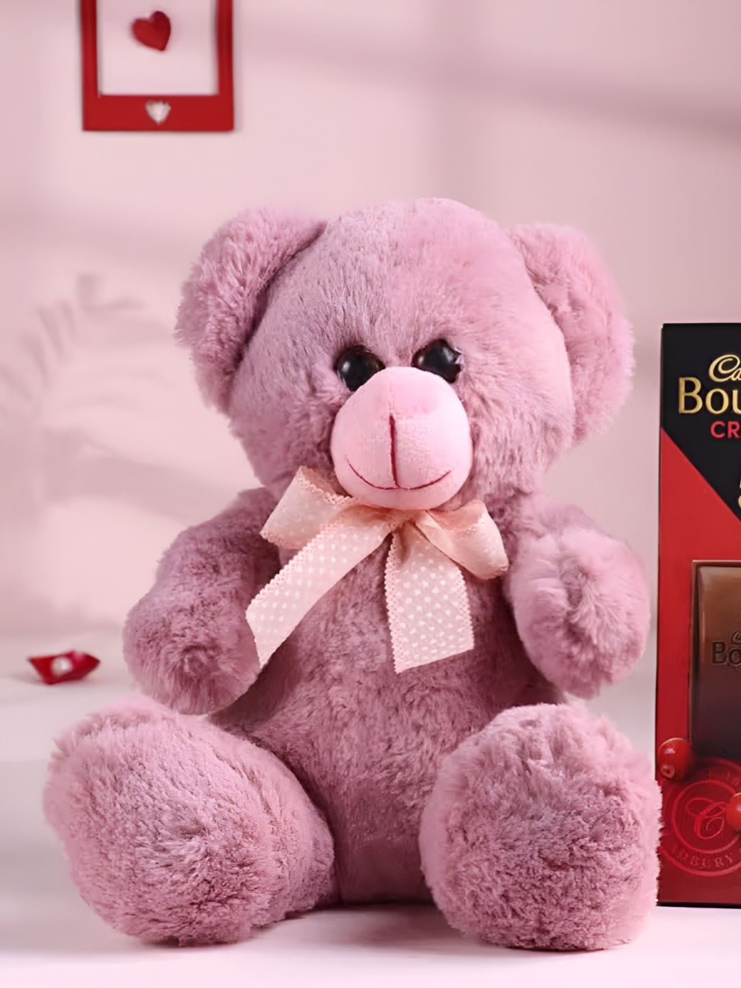 

Floweraura Lavender & Red 2 Pieces Teddy Bear With Chocolate Gift Set