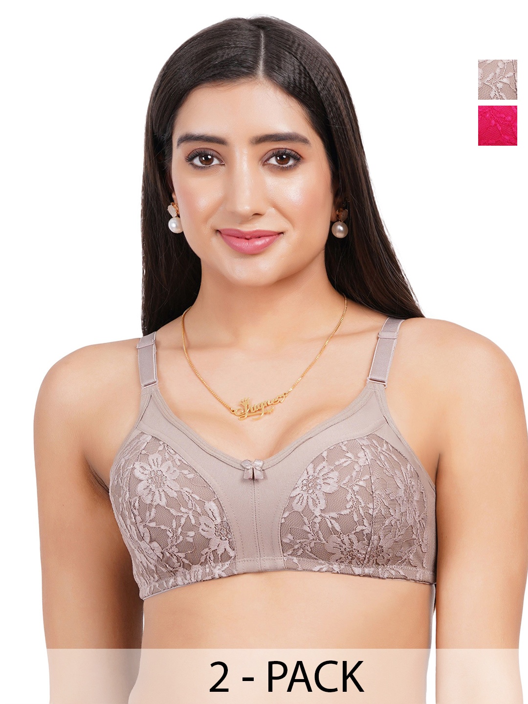 

Liigne Floral Bra Full Coverage, Pink
