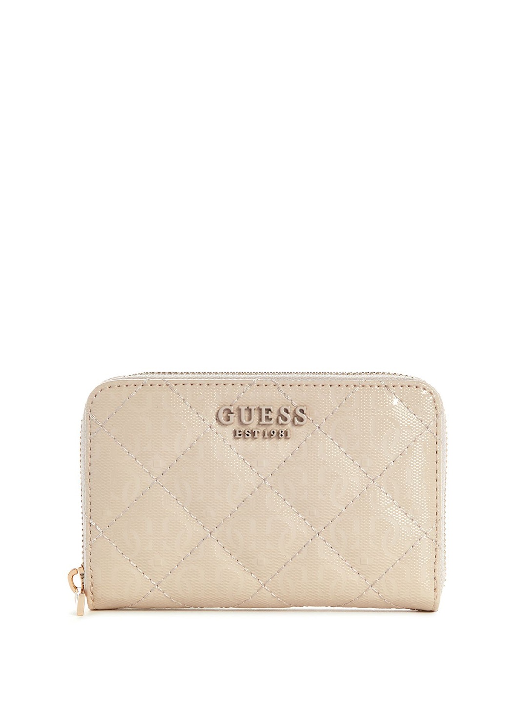 

GUESS Women Textured Zip Around Wallet, Beige