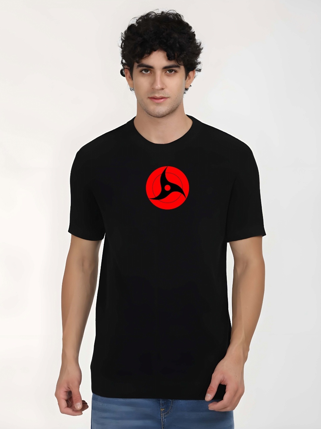 

Moda Rapido Men Graphic Printed Round Neck Cotton T-shirt, Black