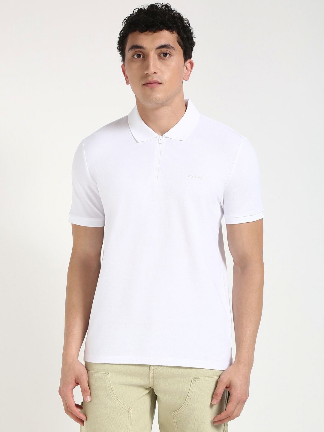 

Calvin Klein Jeans Men Polo Collar Pockets T-shirt, White