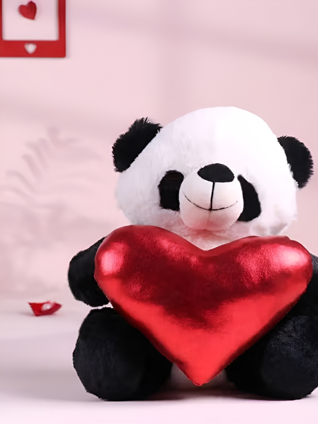 

Floweraura Black & White Huggable Teddy Panda With Heart