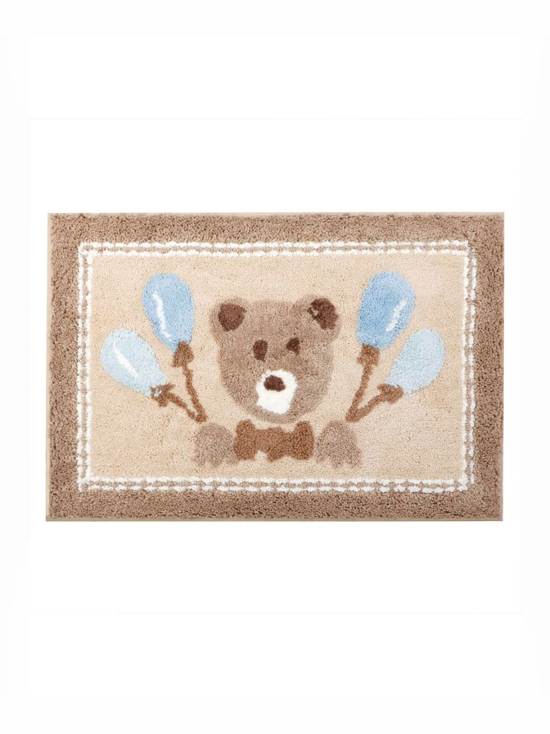 

HOKIPO Blue & Brown Patterned Microfibre 1800 GSM Bath Rugs