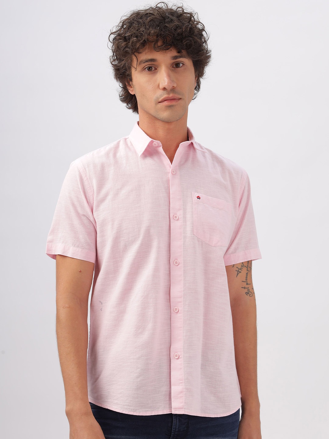 

BS BLUE SQUAD Men Slim Fit Opaque Casual Shirt, Pink