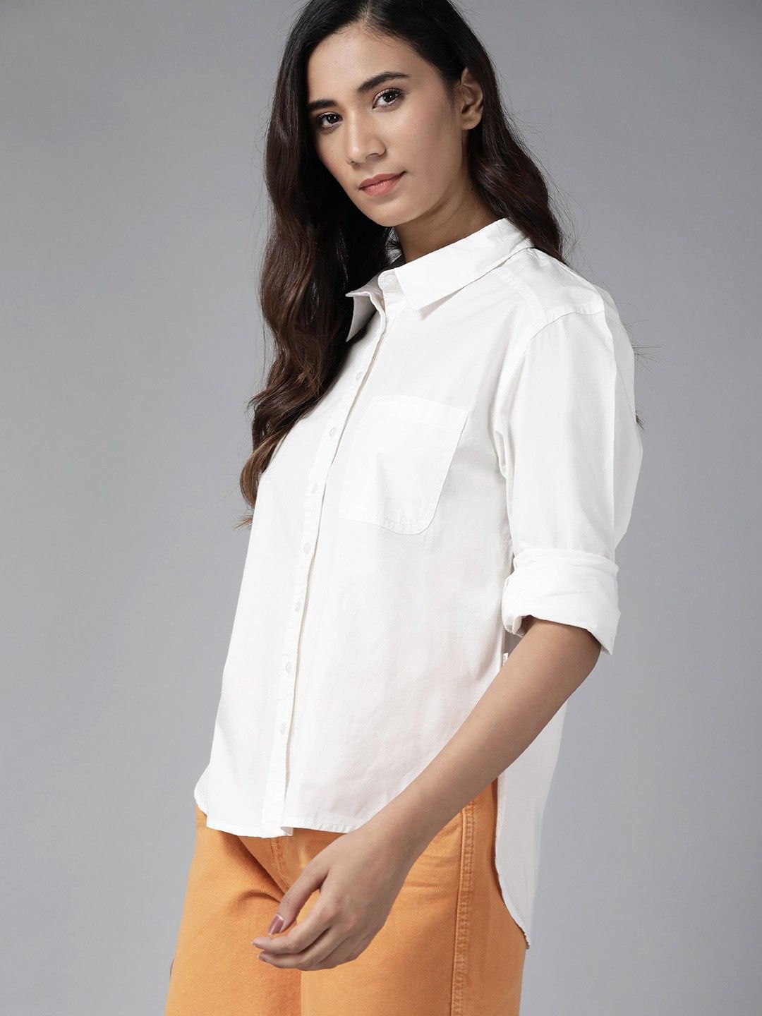 

WHY SO FAB Women Classic Opaque Casual Shirt, White