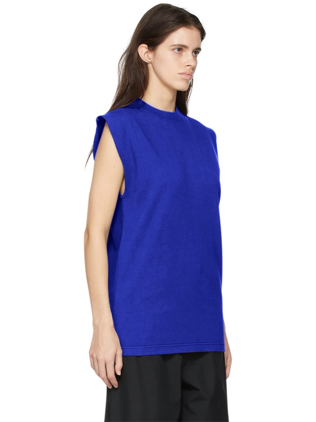 

NOTWILD Women Solid Round Neck Cotton T-shirt, Blue