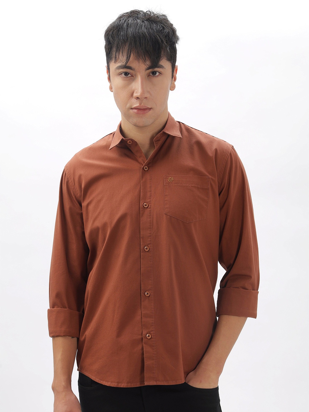 

BS BLUE SQUAD Men Slim Fit Opaque Casual Shirt, Tan