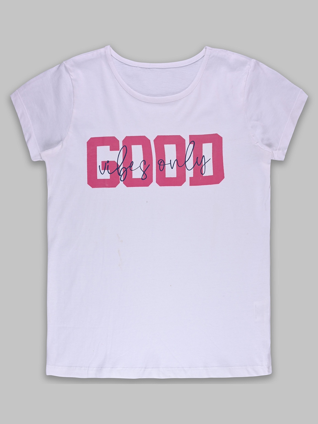 

Wish Karo Women Typography Printed Round Neck Cotton T-shirt, White