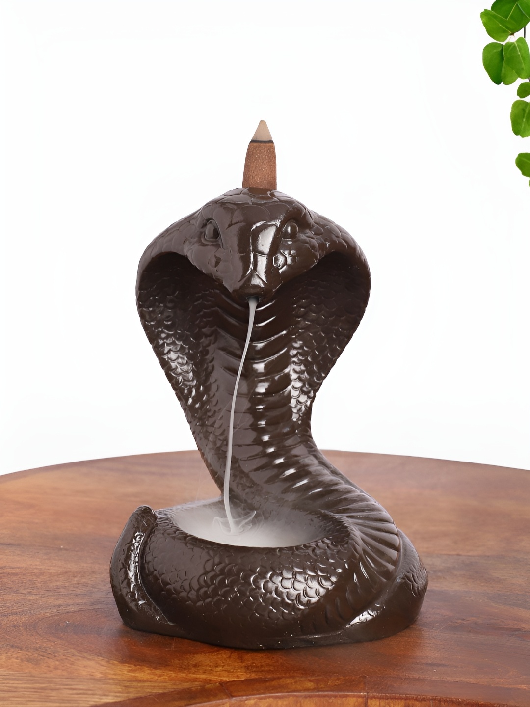 

INTERNATIONAL GIFT Brown Cobra Statue And Smoke Fountain Figurine Showpiece