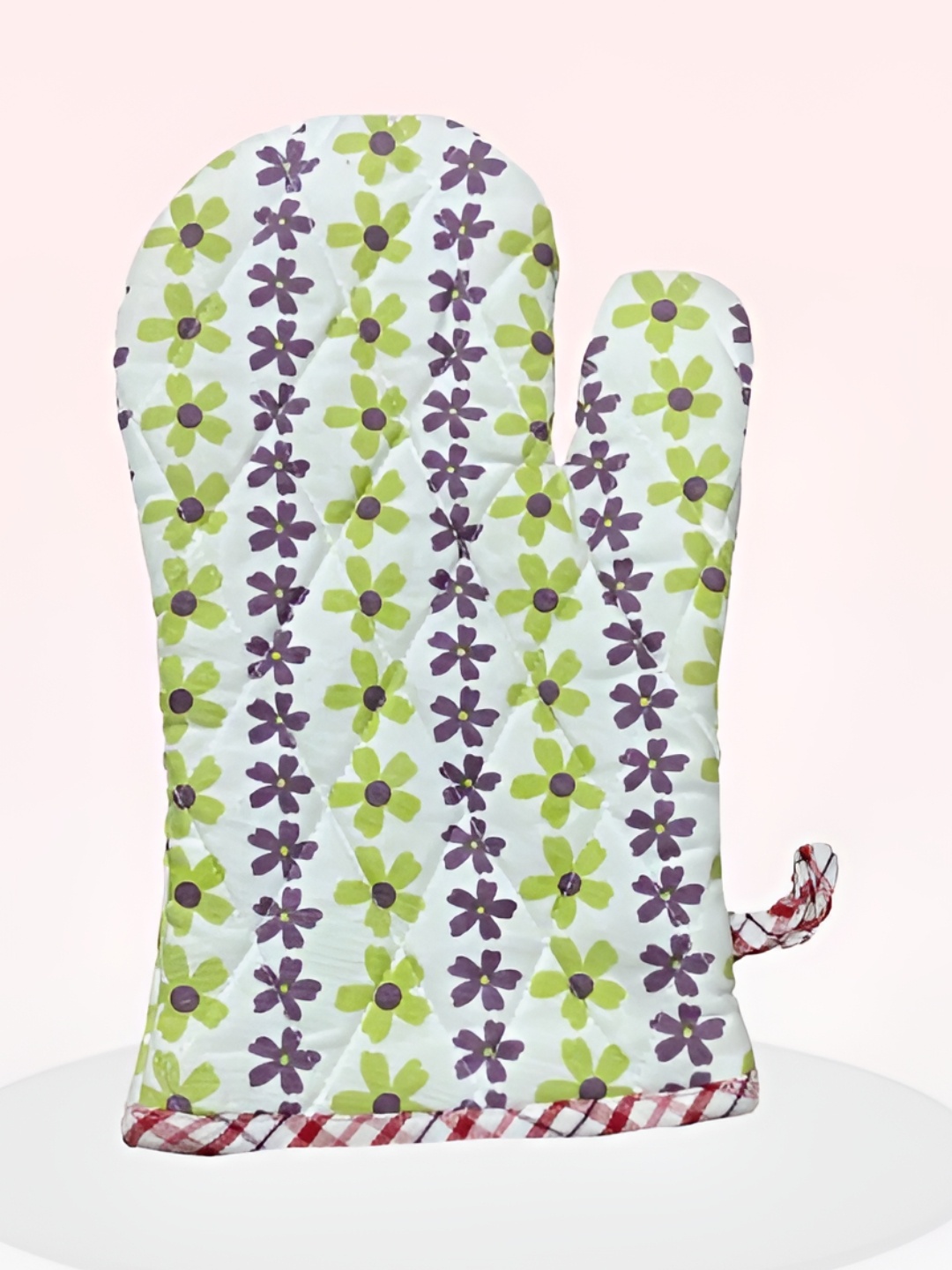 

SAJAVAT Green & Purple Printed Pure Cotton Oven Glove