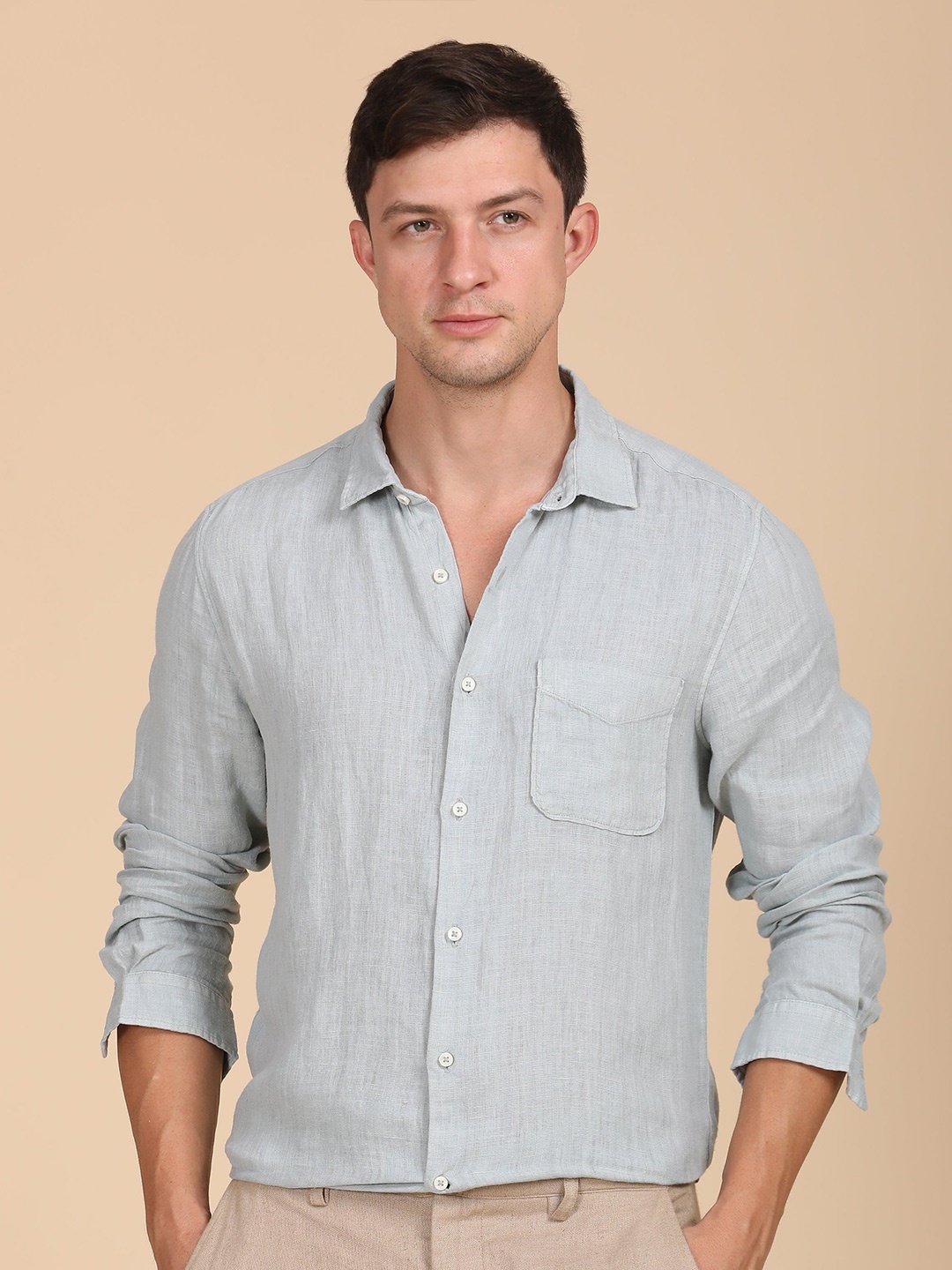 

Palmas - 100% Linen Shirt - Grey