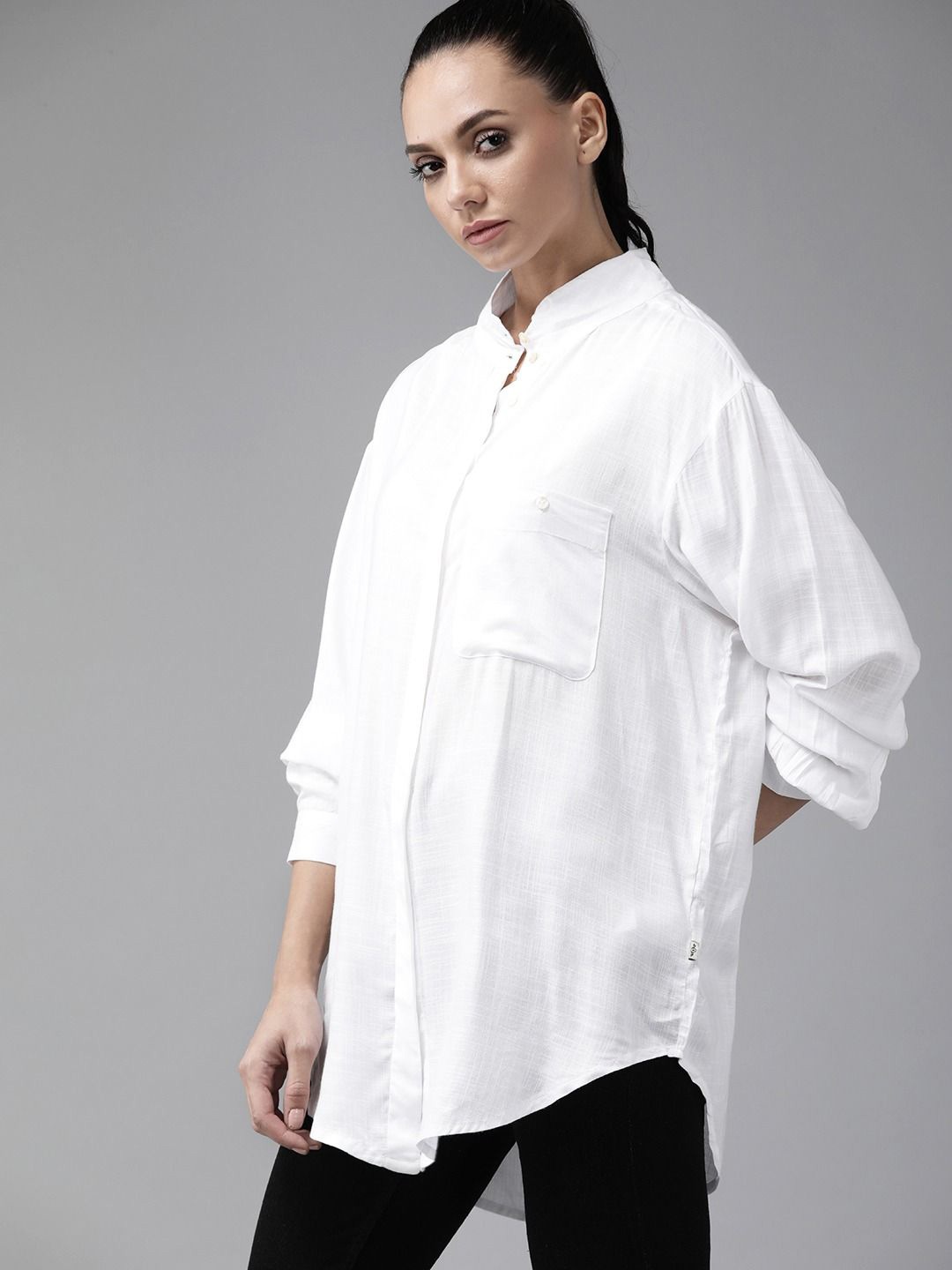 

NANCHI Women Classic Opaque Casual Shirt, White