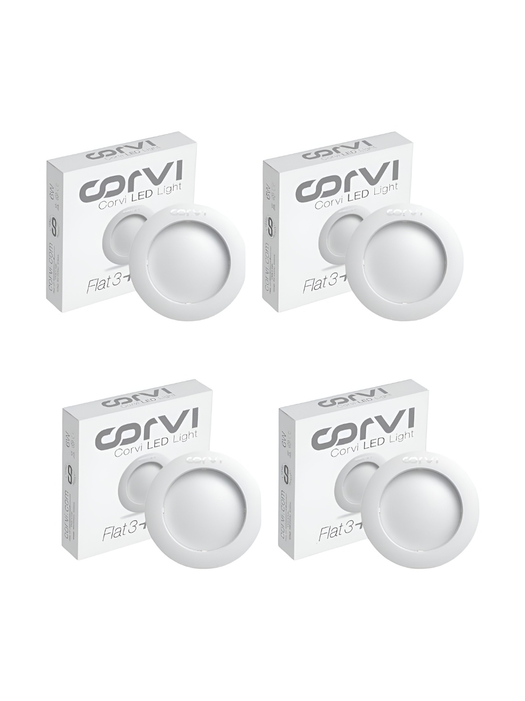 

CORVI 4-Pcs White LED Flat3 6W Round Dimmable & Backlit Ceiling Light