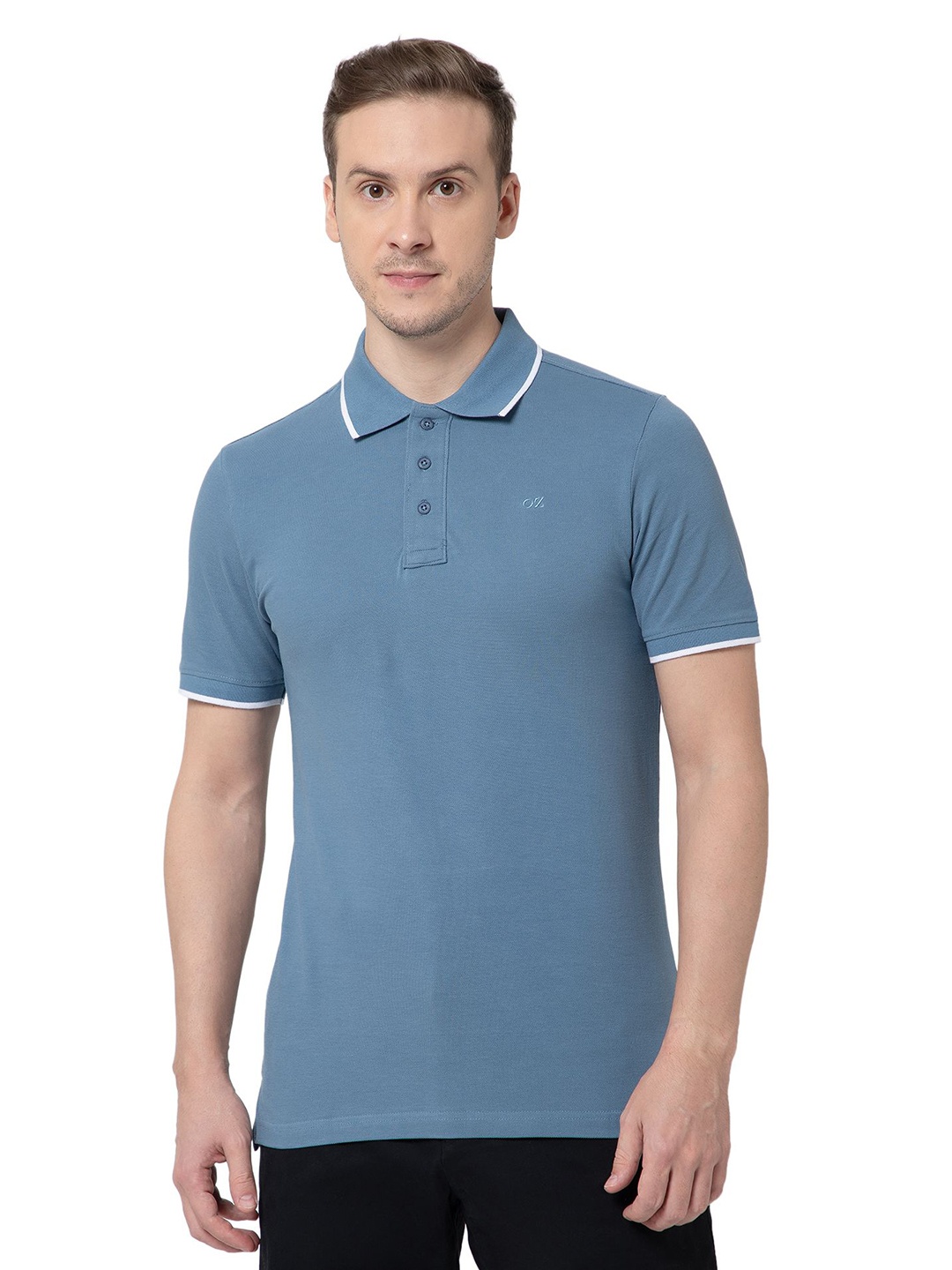 

OXYZONE Men Polo Collar T-shirt, Blue