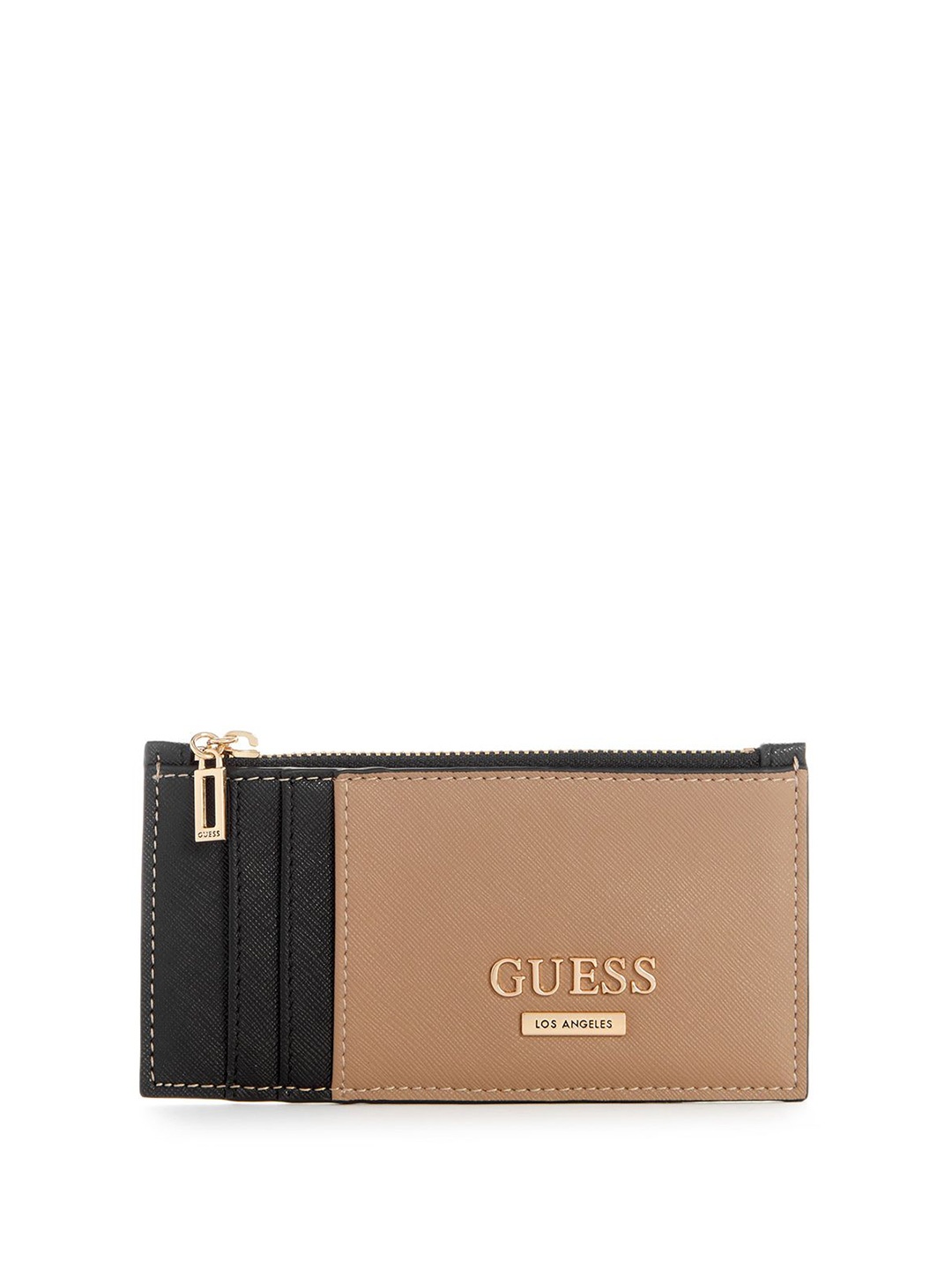 

GUESS Women Textured PU Card Holder, Taupe