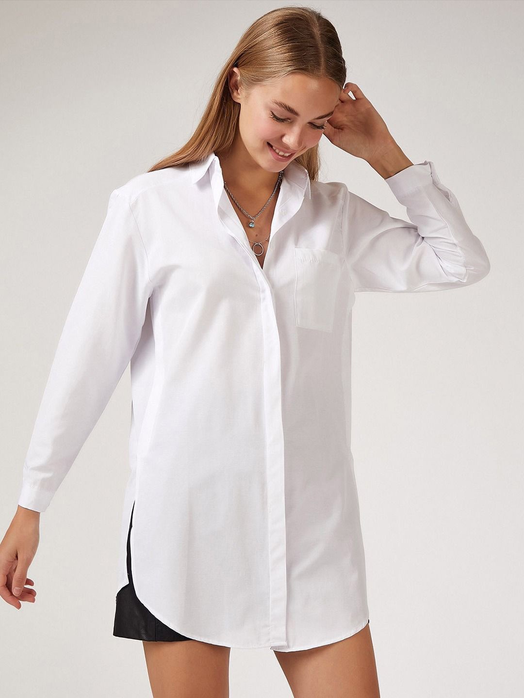 

NANCHI Women Classic Opaque Casual Shirt, White