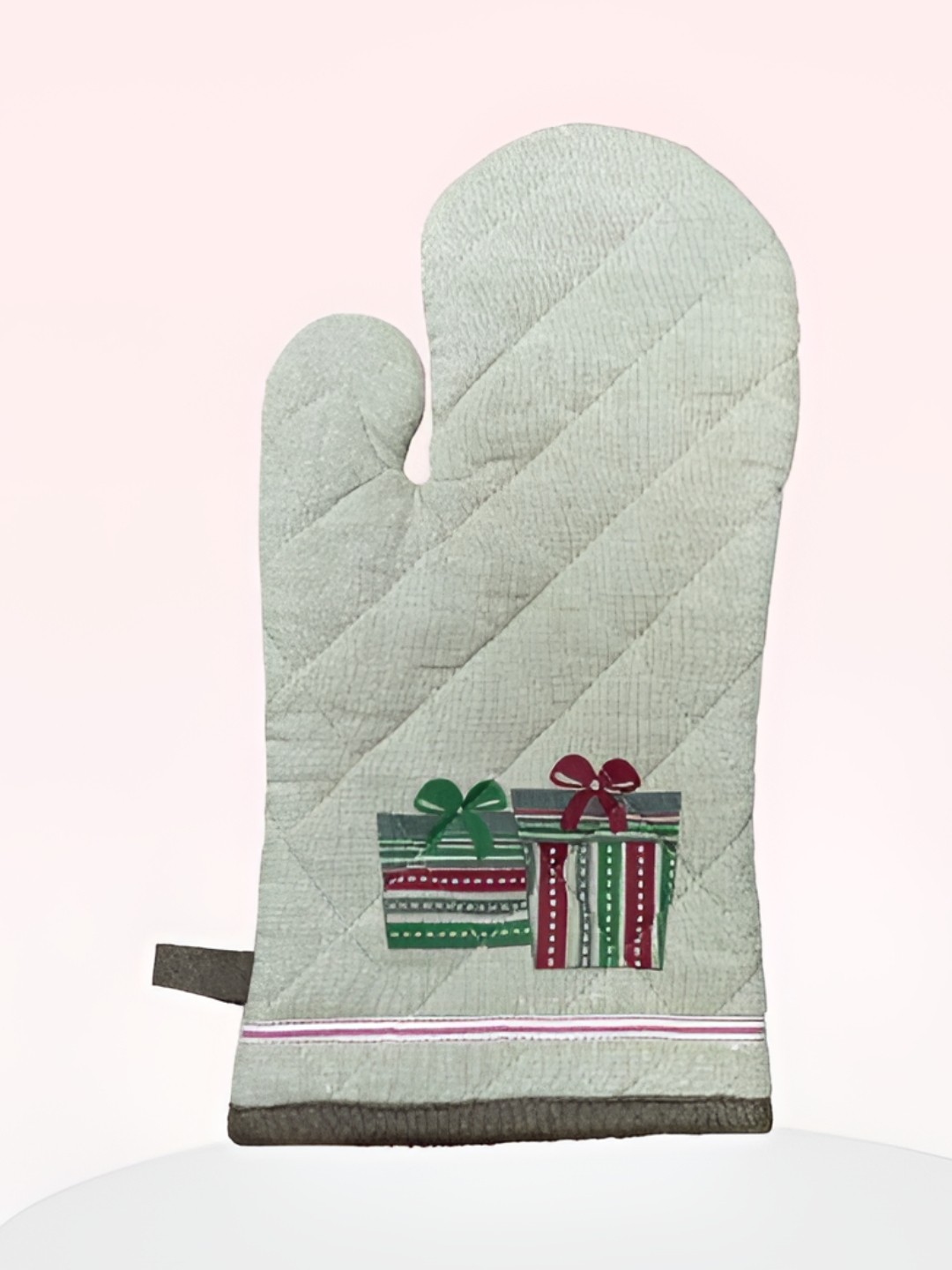 

SAJAVAT Beige & Red Printed Pure Cotton Oven Glove