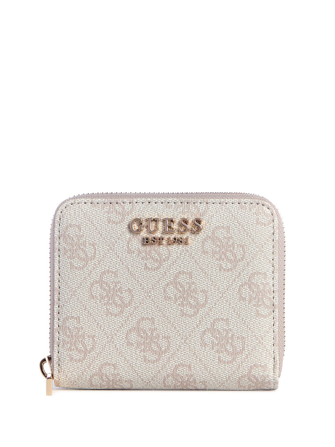 

GUESS Women PU Dove Logo Printed Laurel Zip Around Wallet, Grey