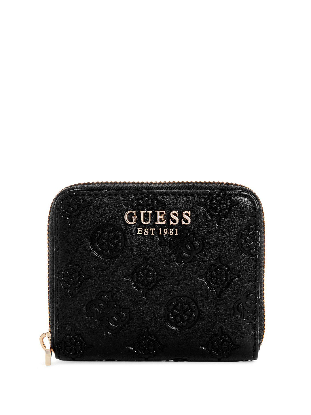 

GUESS Women Printed PU Zip Around Wallet, Black