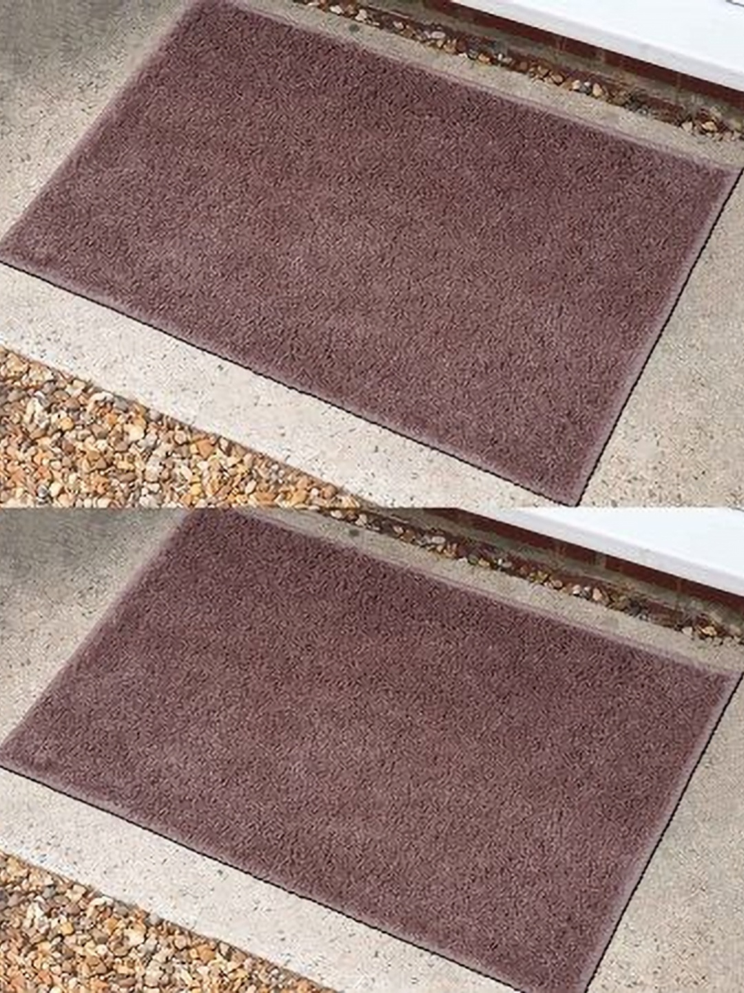 

GRHAMOY 2-Pcs Light-Pink Rectangular Anti-Skid Doormats