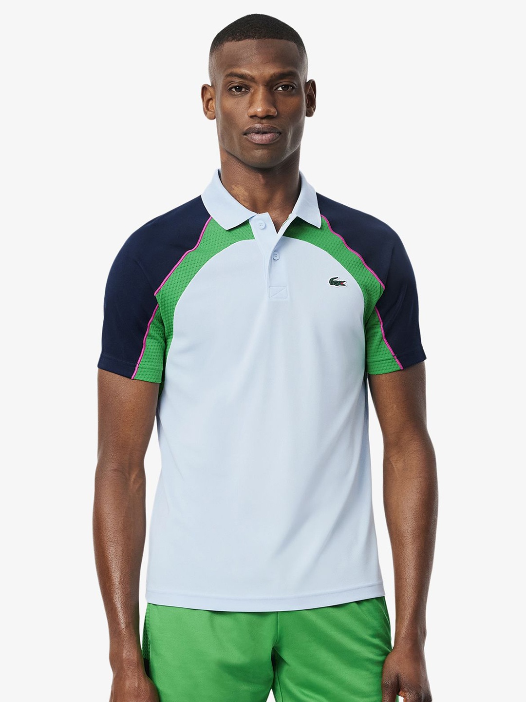 

Lacoste Men Polo Collar Applique Slim Fit T-shirt, Blue