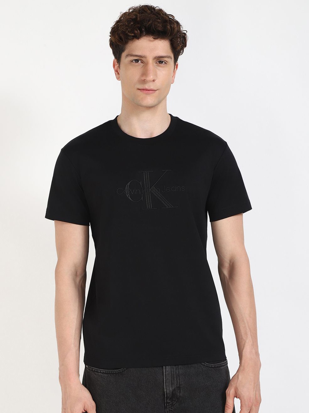 

Calvin Klein Jeans Men Typography T-shirt, Black